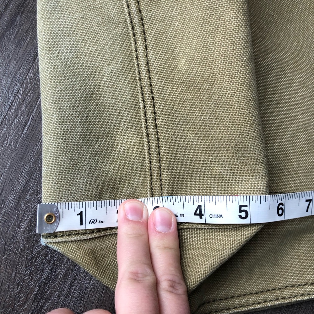 Madewell Canvas Transport Tote Bag Green Khaki Leather Straps Capsule Everyday - Picture 8 of 9
